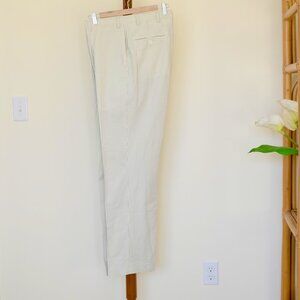 Nautica NEW Men's Seersucker 100% Cotton Light Gray/Greenish Striped Pants 38X32